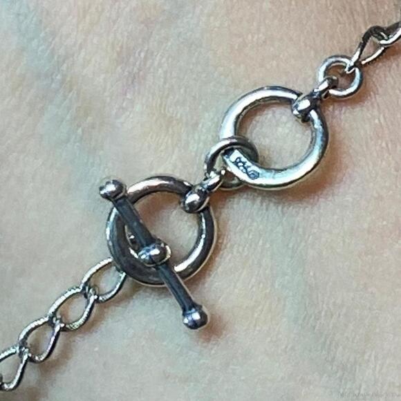 Carolyn Pollack Sterling Green Turquoise Disc Bead Decorated Link Bracelet - Picture 7 of 10